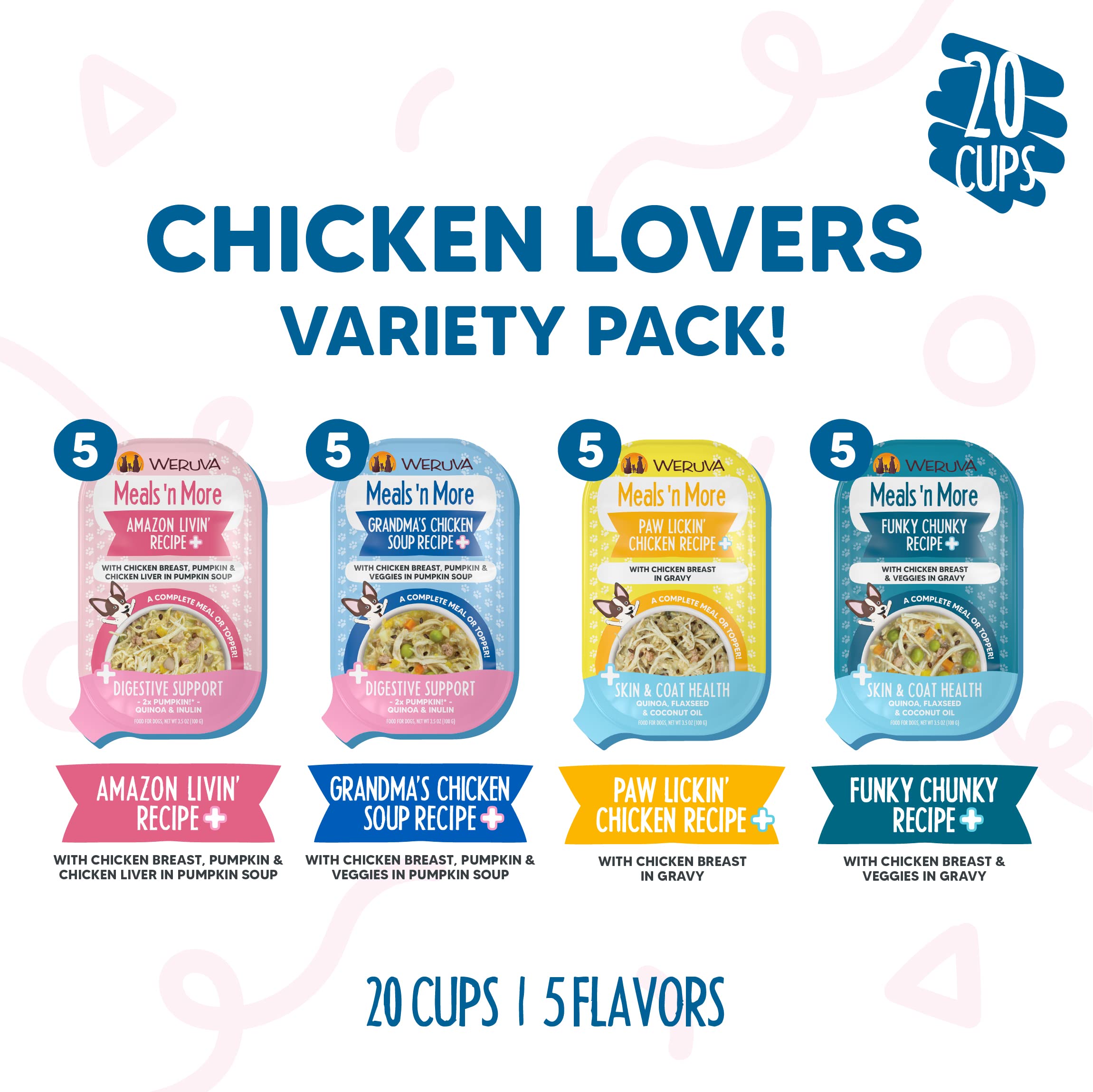 Weruva Meals 'n More, pollo criado sin jaula como fuente de proteína de calidad.
