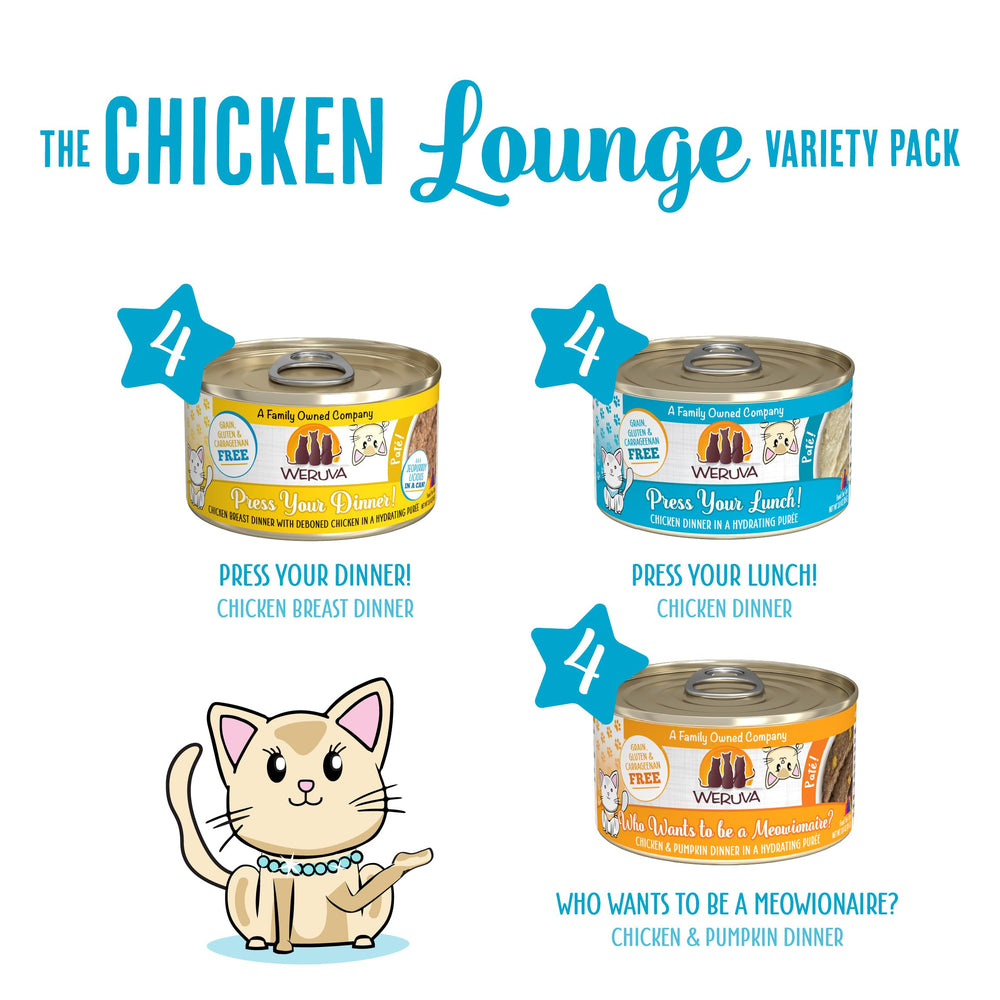 Paté de Pollo Weruva, lata 3 oz, sin granos para dieta natural