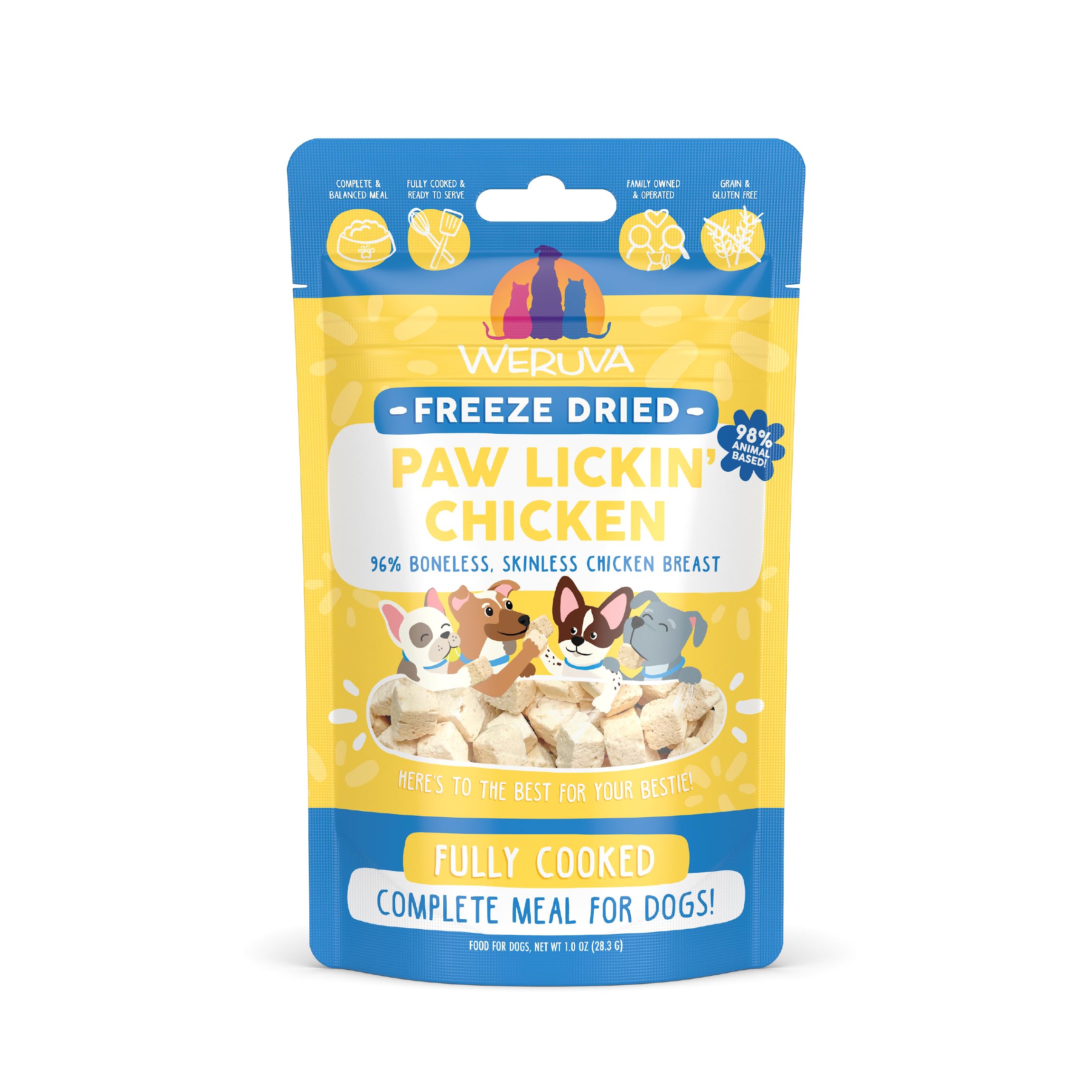 Weruva Paw Lickin' Chicken, bolsa de 1oz, premiar con sabor natural.