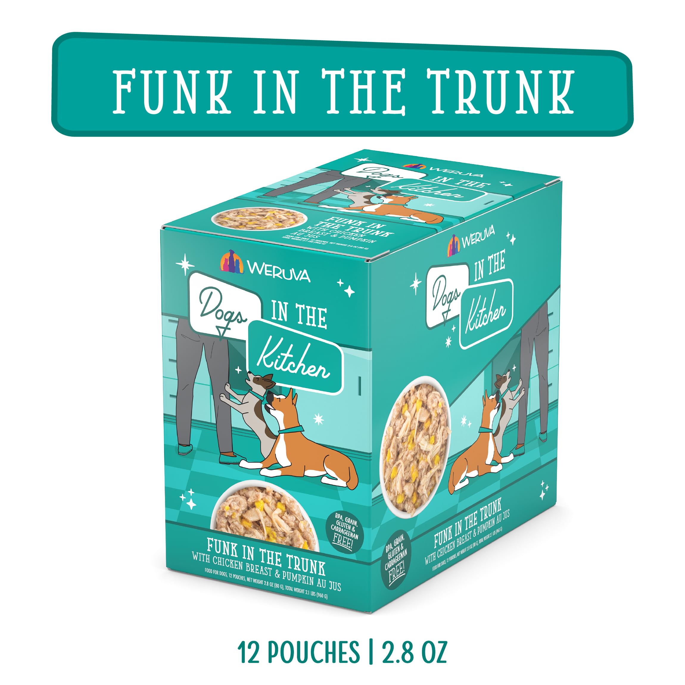 Weruva Funk en el Baúl, fórmula sin granos ni gluten.