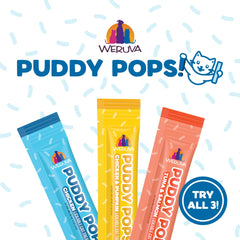 Conjunto de cinco tubos Weruva Puddy Pops para compartir con tu gato