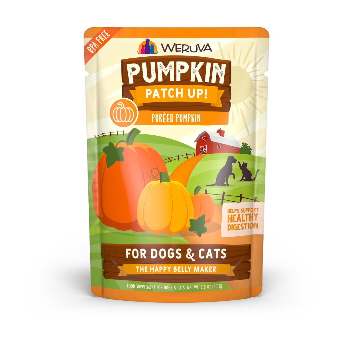 Weruva Pumpkin Patch Up, puré en bolsa individual para porciones diarias.