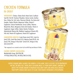 Weruva Puppy pollo en salsa, sin gluten ni conservantes para una dieta natural.