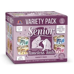Weruva Timeless Tails pollo blanco 3oz lata, textura suave para gatos mayores