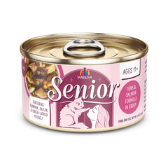 Weruva Senior Gato: atún y salmón en salsa, proteínas de calidad para el día a día