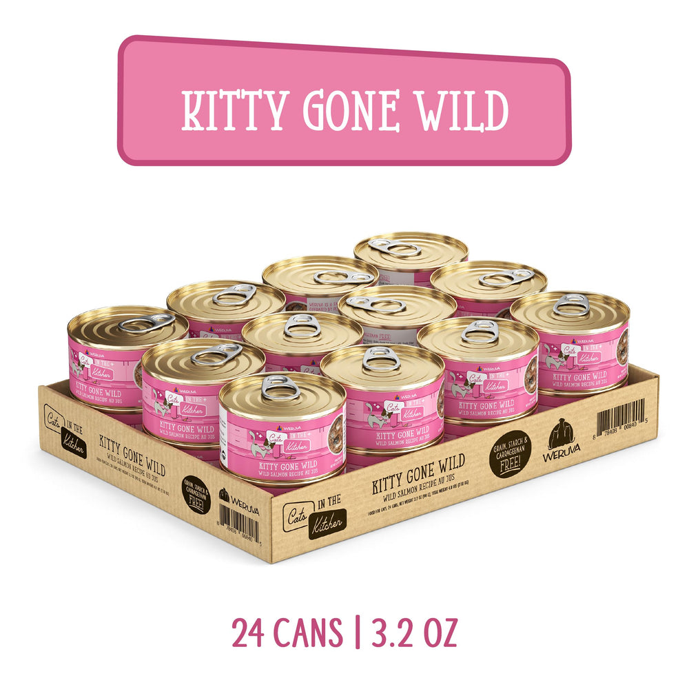 Weruva Kitty Gone Wild, sin granos ni gluten, etiqueta limpia para gatos sensibles