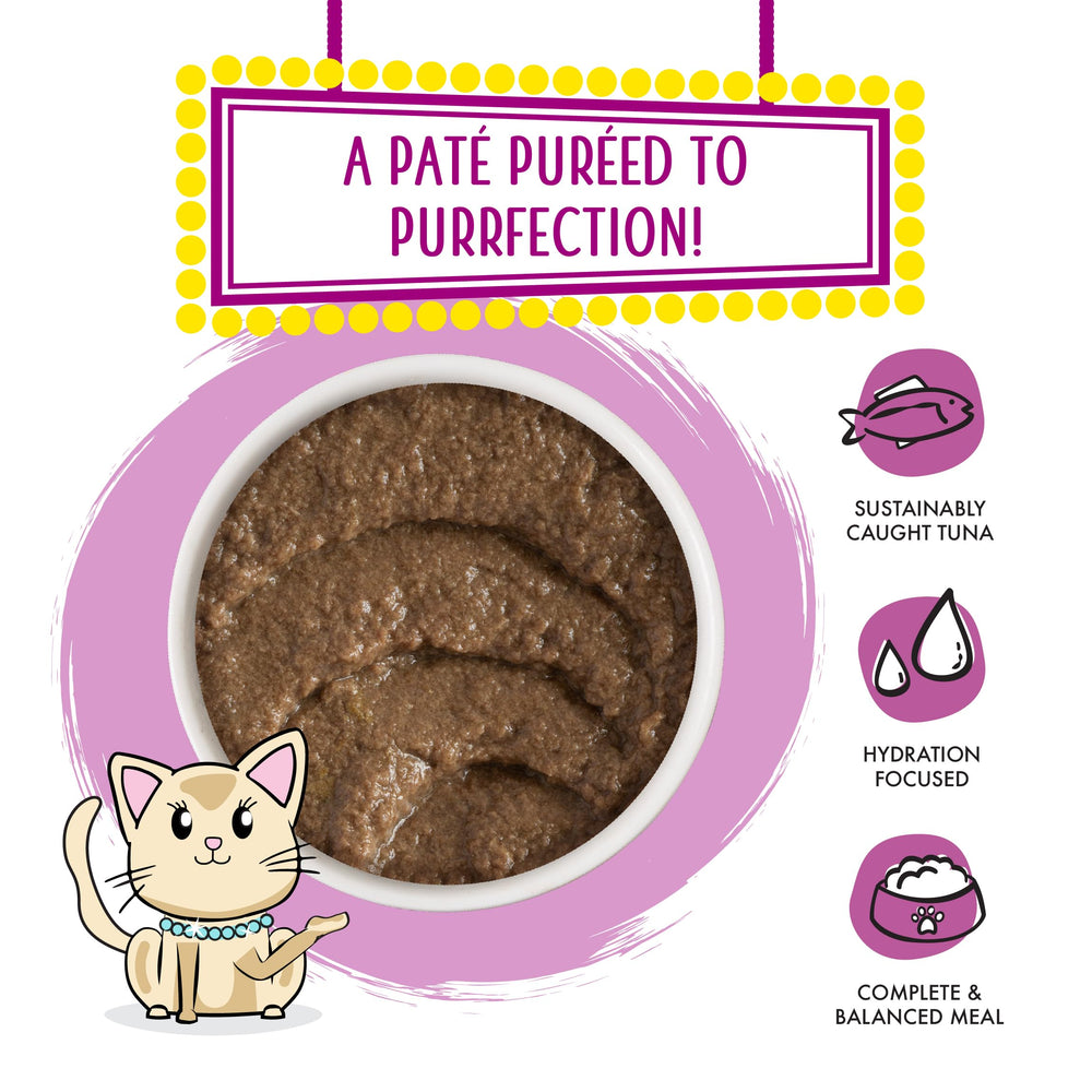 Weruva Tic Tac Whoa pate sin granos, opción limpia para gatos exigentes.