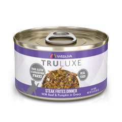 Weruva TruLuxe Cena Steak Frites: carne sabrosa y calabaza en salsa para gatos.
