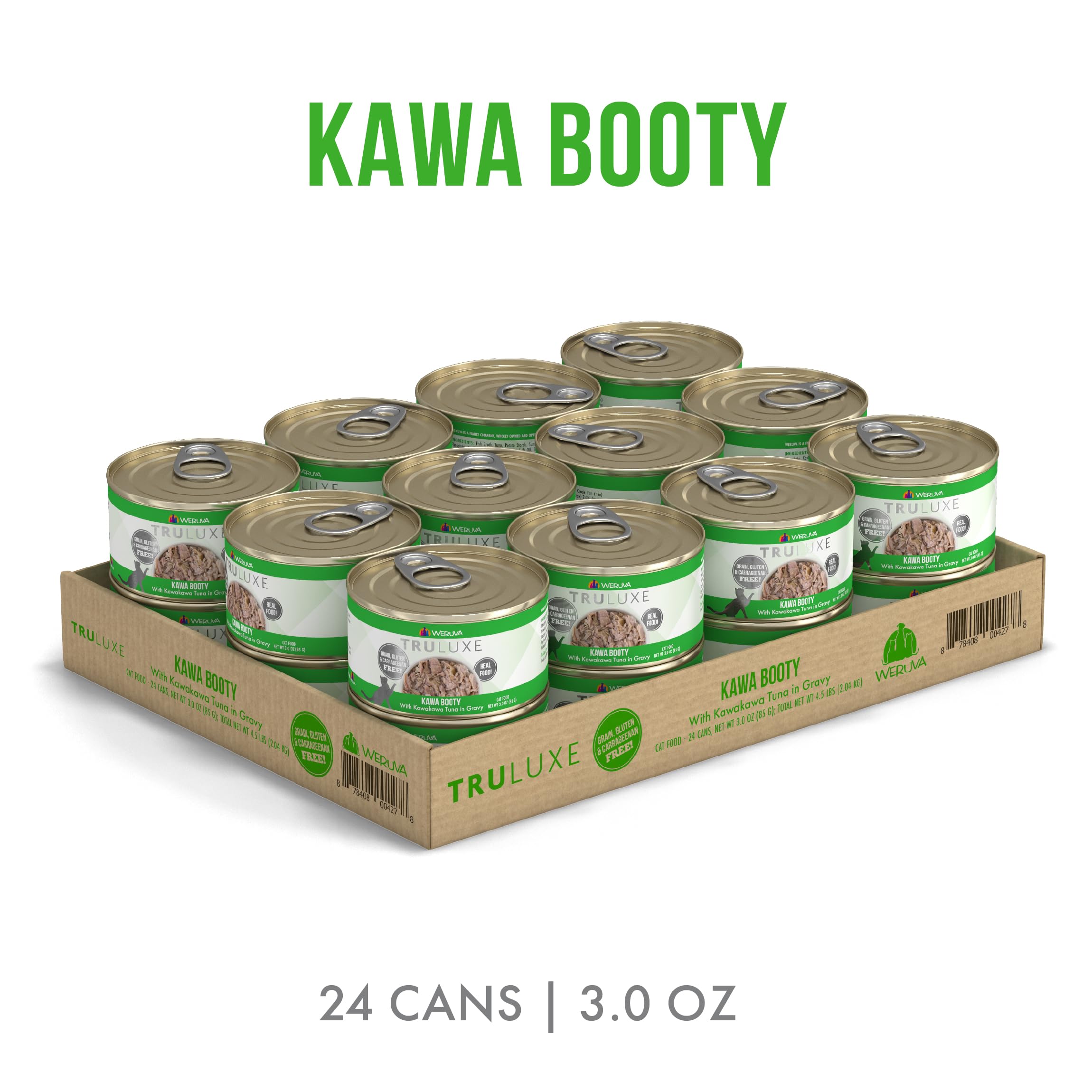 Trozos de atún kawakawa en salsa Weruva TruLuxe: textura jugosa para gatos exigentes.