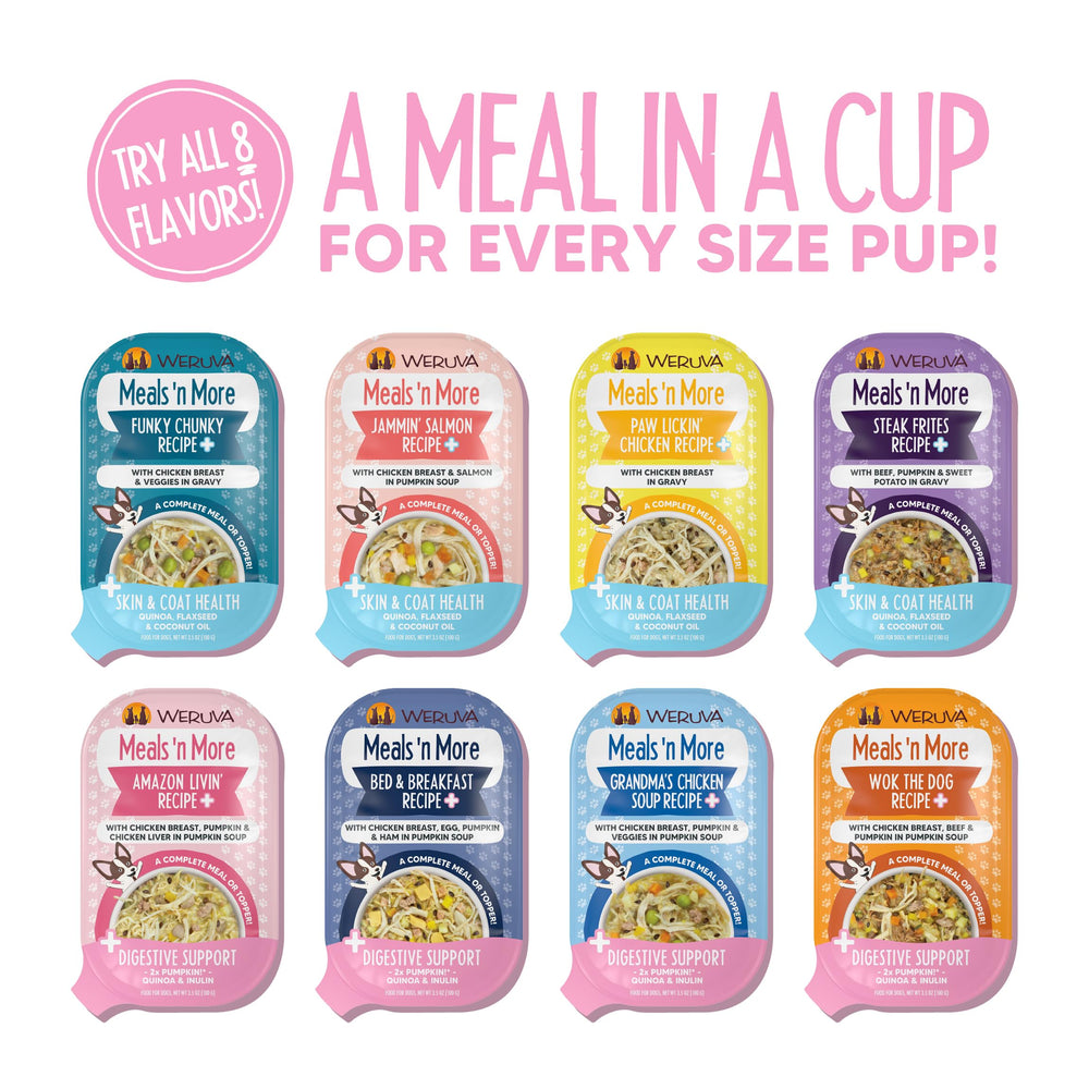 Weruva Wok The Dog Plus Digestive Support, presentación de 3.5 oz en paquete de 12.