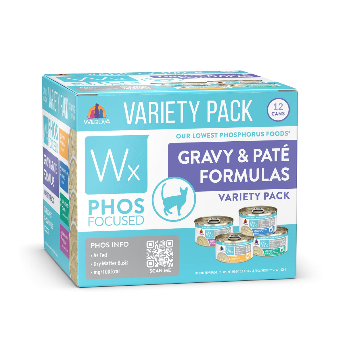 Weruva Wx Fósforo Enfocado, paté y salsa para gatos con bajo fósforo.