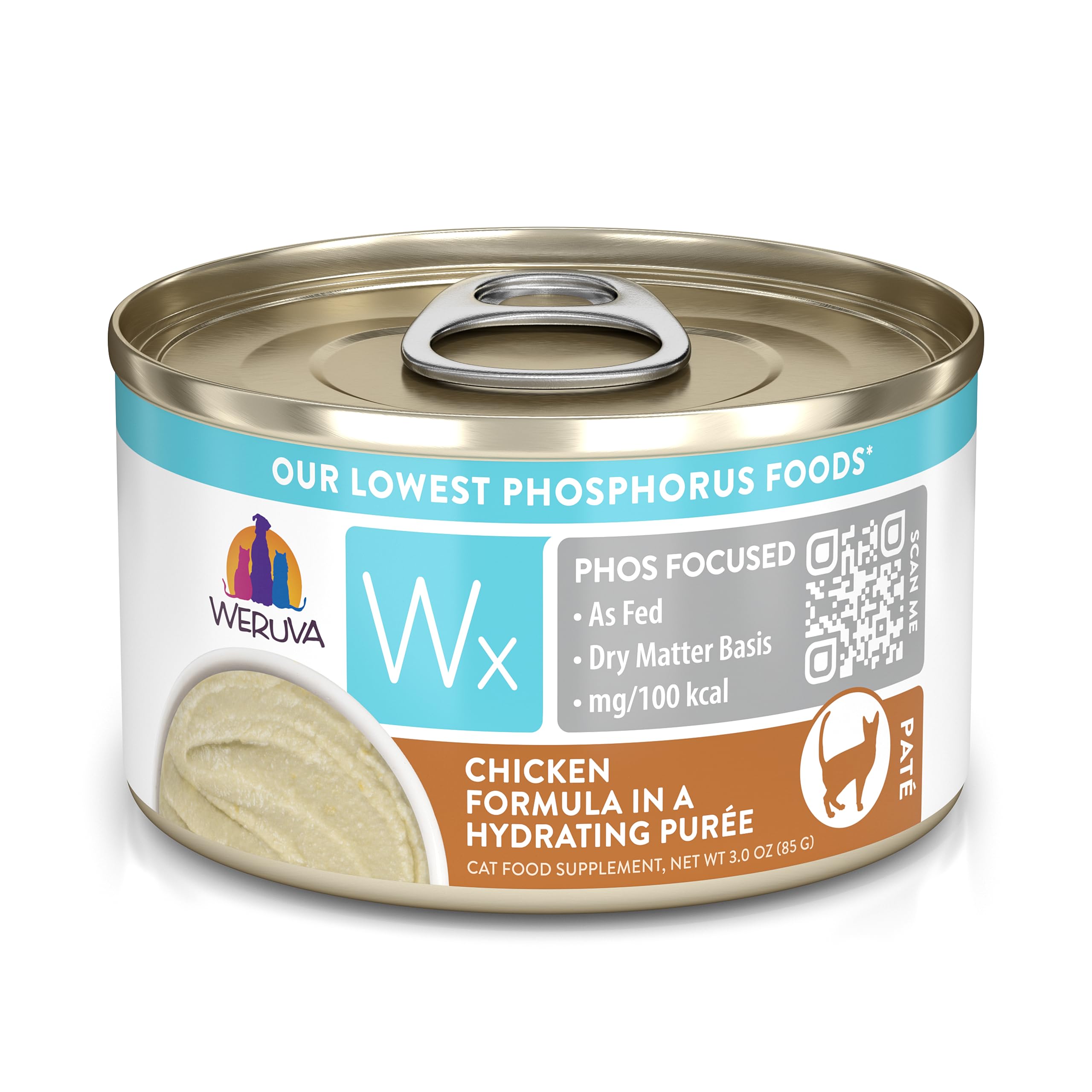 Weruva Wx Phos Focused puré de pollo, hidratación para gatos