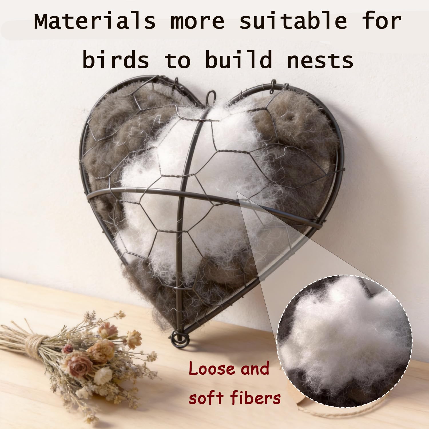 WesGen bolsas de materiales nido naturales, opción suave para aves pequeñas.