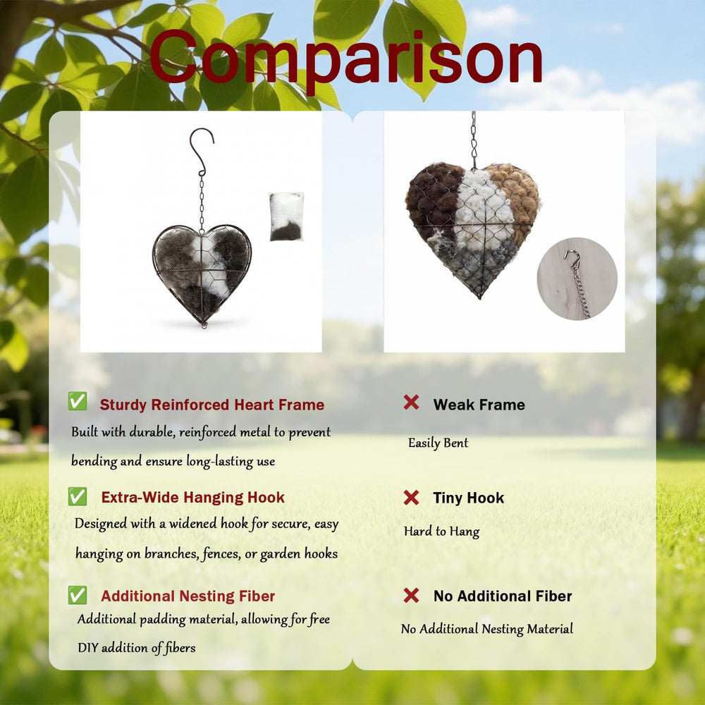 WesGen corazón decorativo de jardín, regalo ecológico para amantes de las aves.