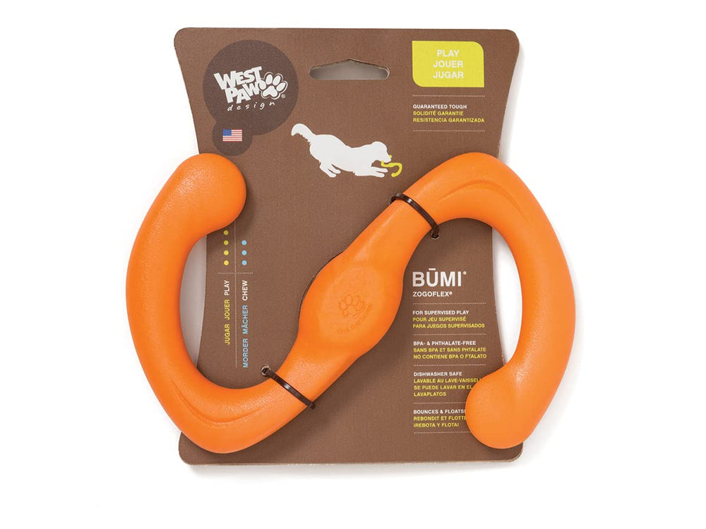 Juguete WEST PAW Bumi tipo tira en forma de S para jugar y recoger.