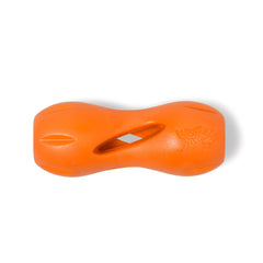 West Paw Qwizl frente: dispensador de premios y estimulación mental.