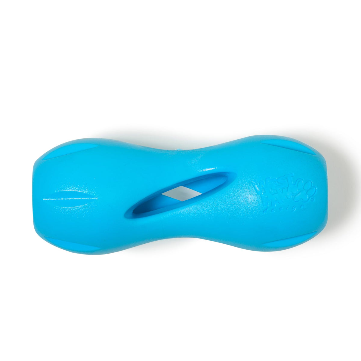 WEST PAW Qwizl, juguete rompecabezas para perros, estimulación mental en color azul.
