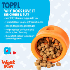 West Paw Toppl, modo dispensador para golosinas que fomenta juego prolongado