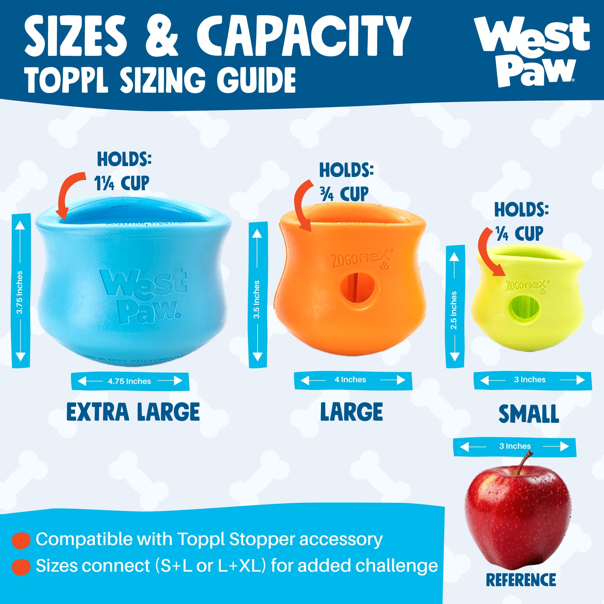 West Paw Toppl, apto para lavavajillas, limpieza rápida