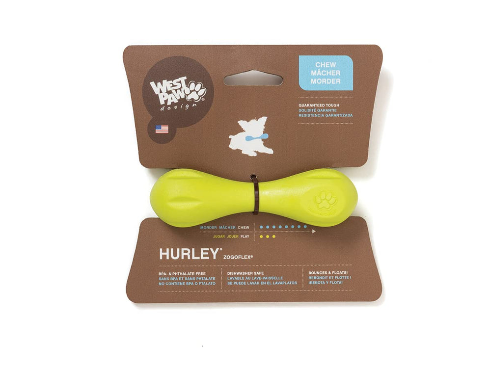 WEST PAW Zogoflex Hurley, hueso para perros masticable y flotante, ideal para juegos en agua.