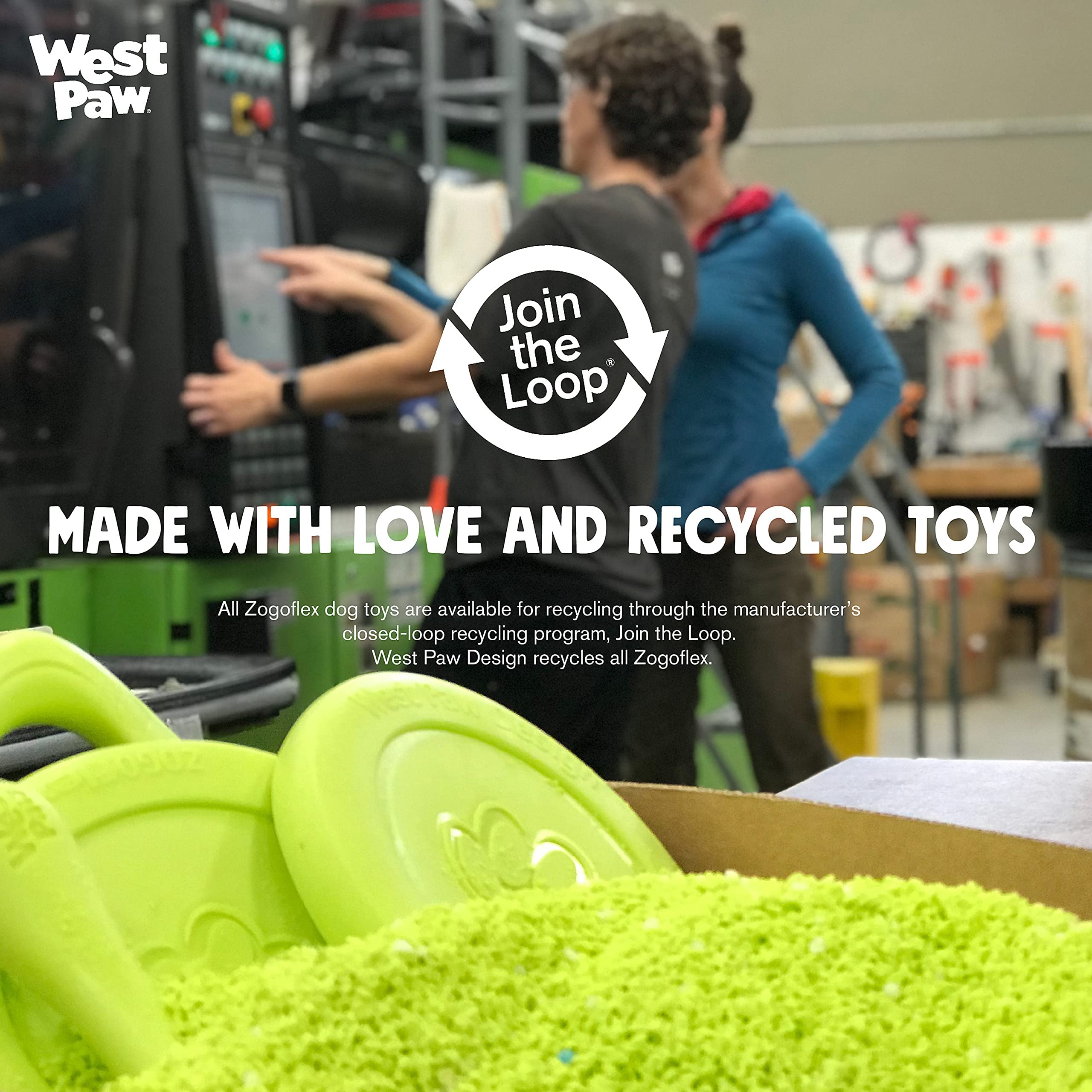 West Paw Zogoflex Jive Ball opción ecológica y reciclable