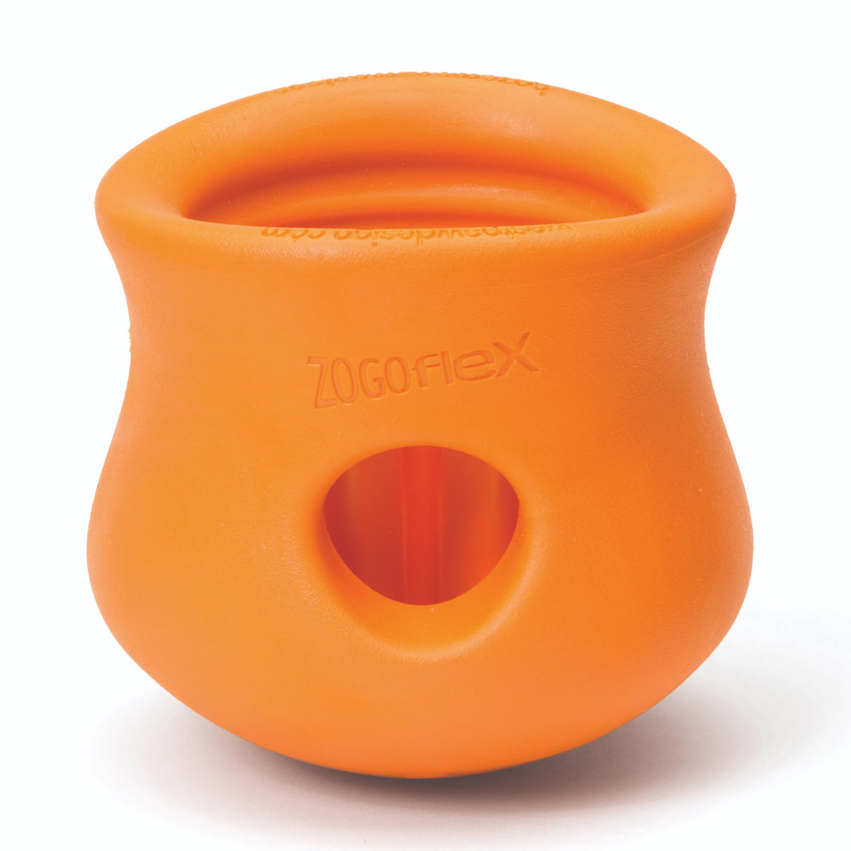 West Paw Zogoflex Toppl, juguete interactivo para perros, estimula la mente durante el juego.
