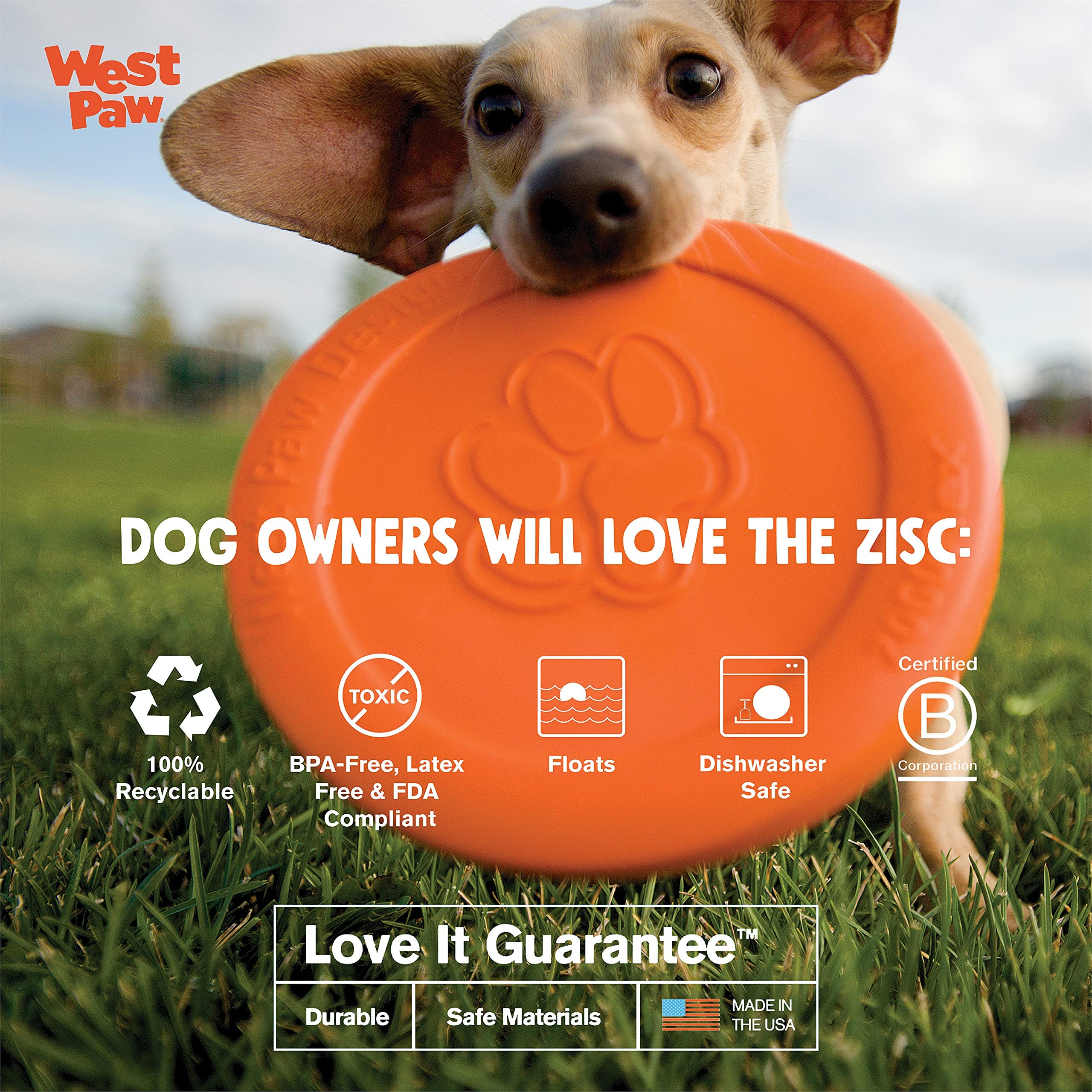 West Paw Zogoflex Zisc disco volador con vuelo estable para perros activos.