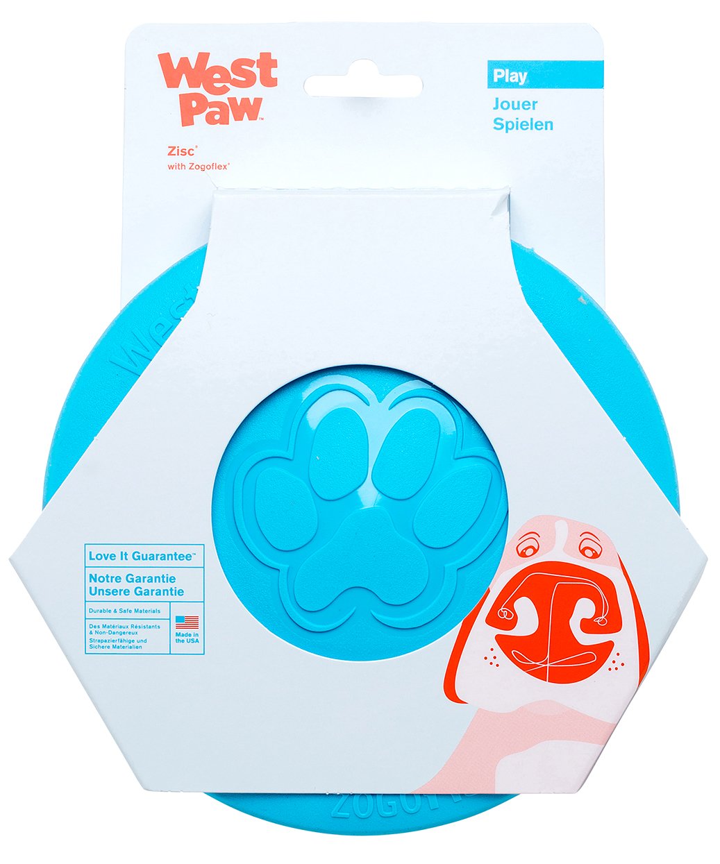 West Paw Zogoflex Zisc, disco volador para perros, ideal para jugar a lanzar