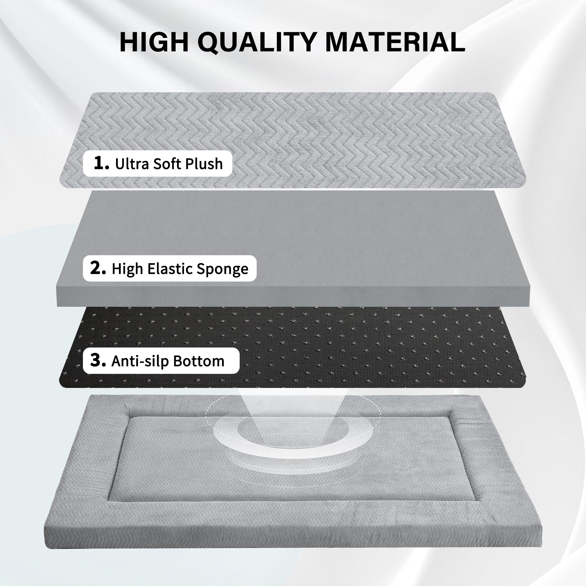 WESTERN HOME Cama con base antideslizante para evitar movimientos.