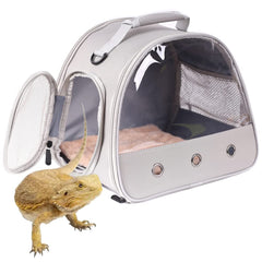WEVONIGU transportín dragón barbudo con vista clara para viaje cómodo.