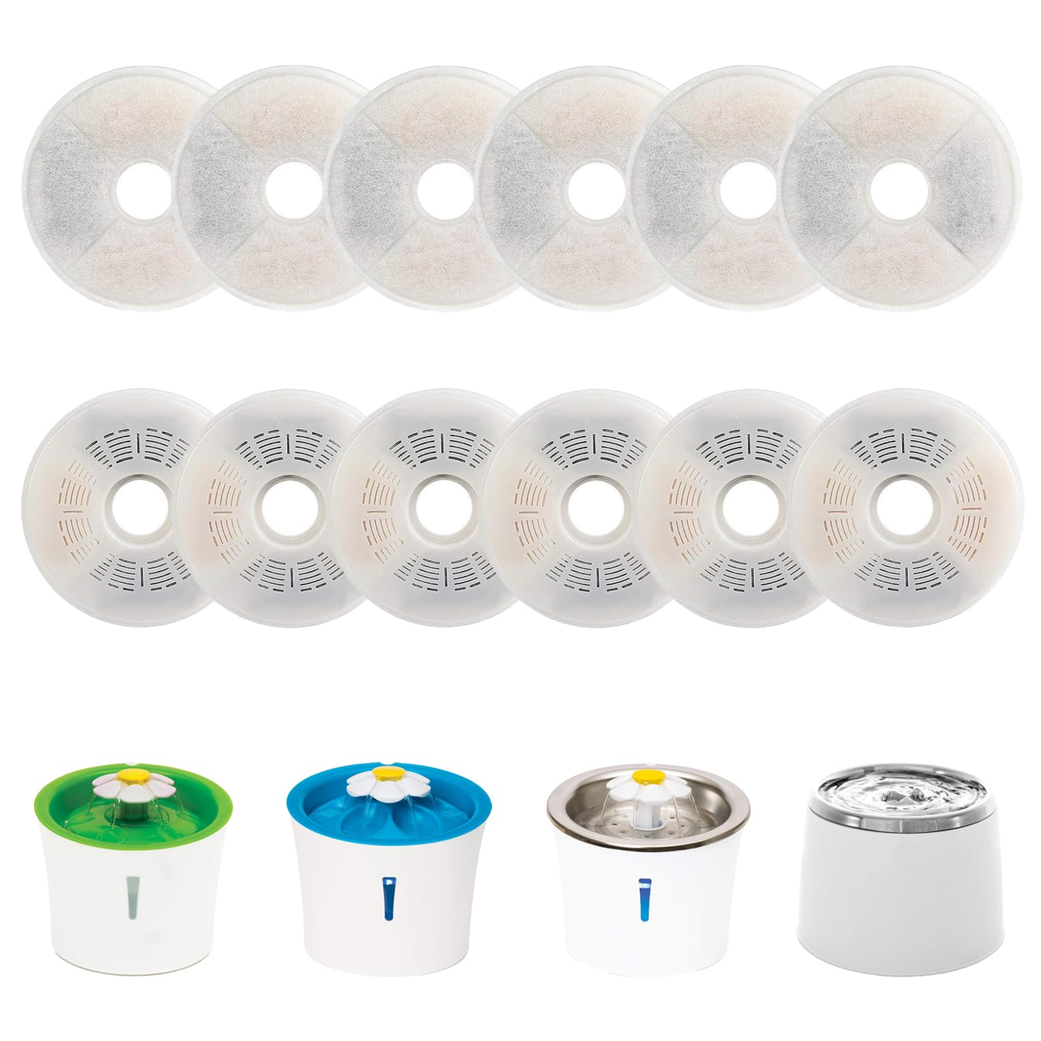 WEZEBEL filtro-bebedero-catit-flor: material de filtración para agua limpia