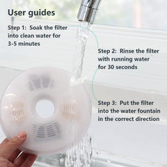 WEZEBEL filtros CatIt Stainless Steel Fountain: triple acción y agua más limpia