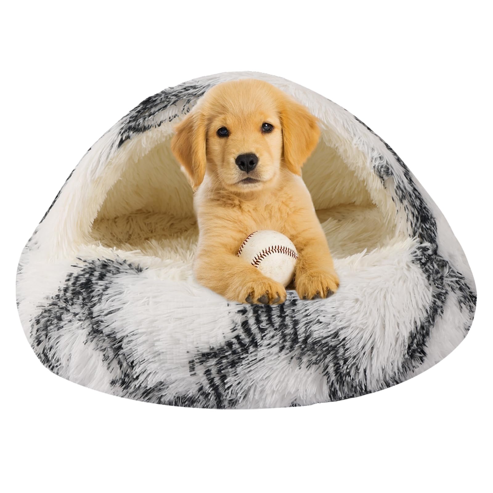 WgoogW cama para perro pequeño con cueva abierta, refugio cómodo.