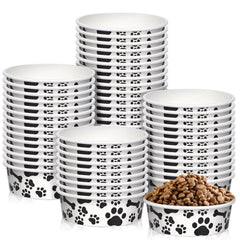 Whaline platos desechables para mascotas con diseño hueso y patita, ideal para uso diario.