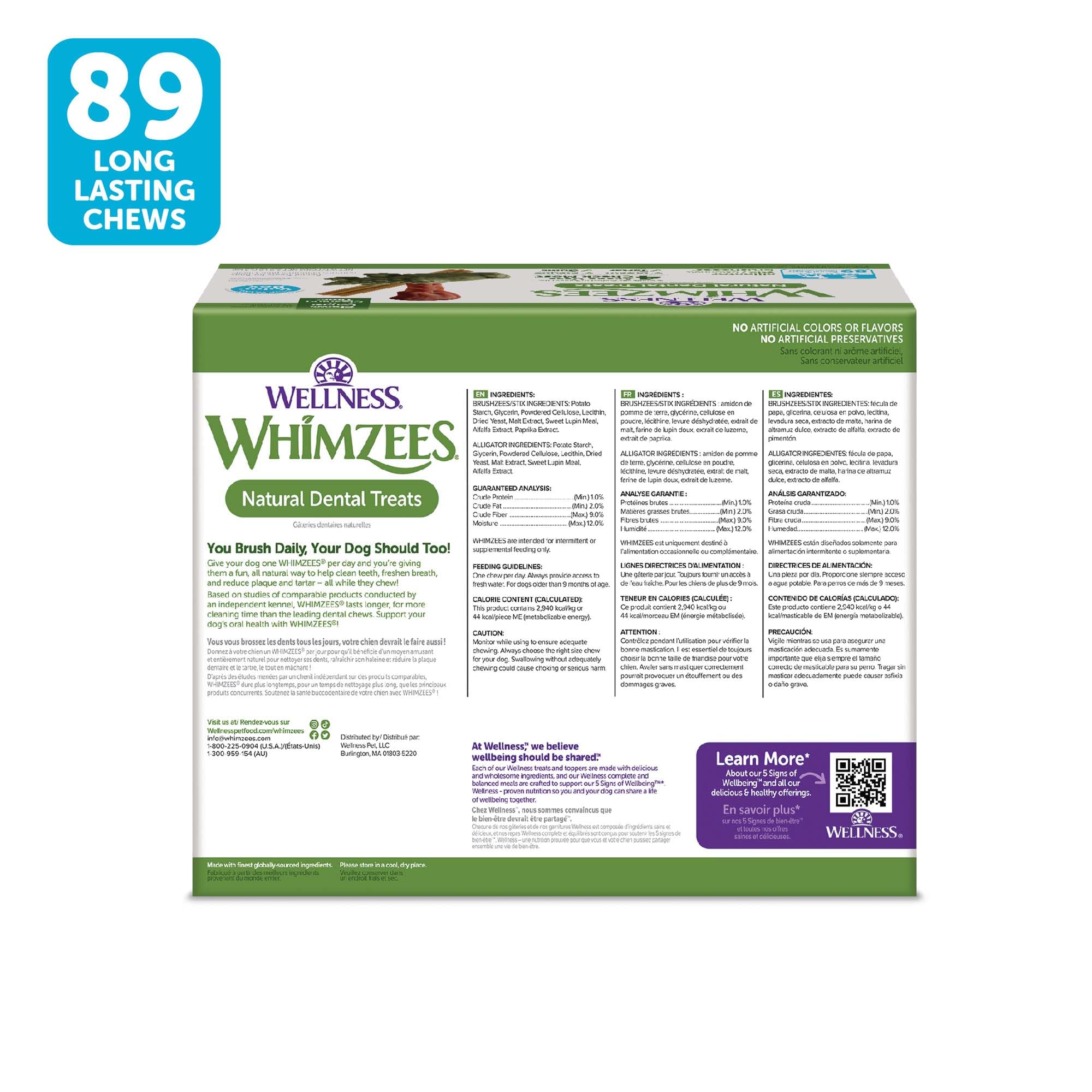 Aliento más fresco con Whimzees, complemento diario para perros.