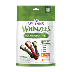Whimzees Brushzees, hueso dental grande para perros, mejora la limpieza durante la mordida