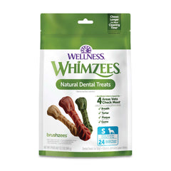 Whimzees Brushzees, paquete de 24, ideal para cuidado dental diario en perros.