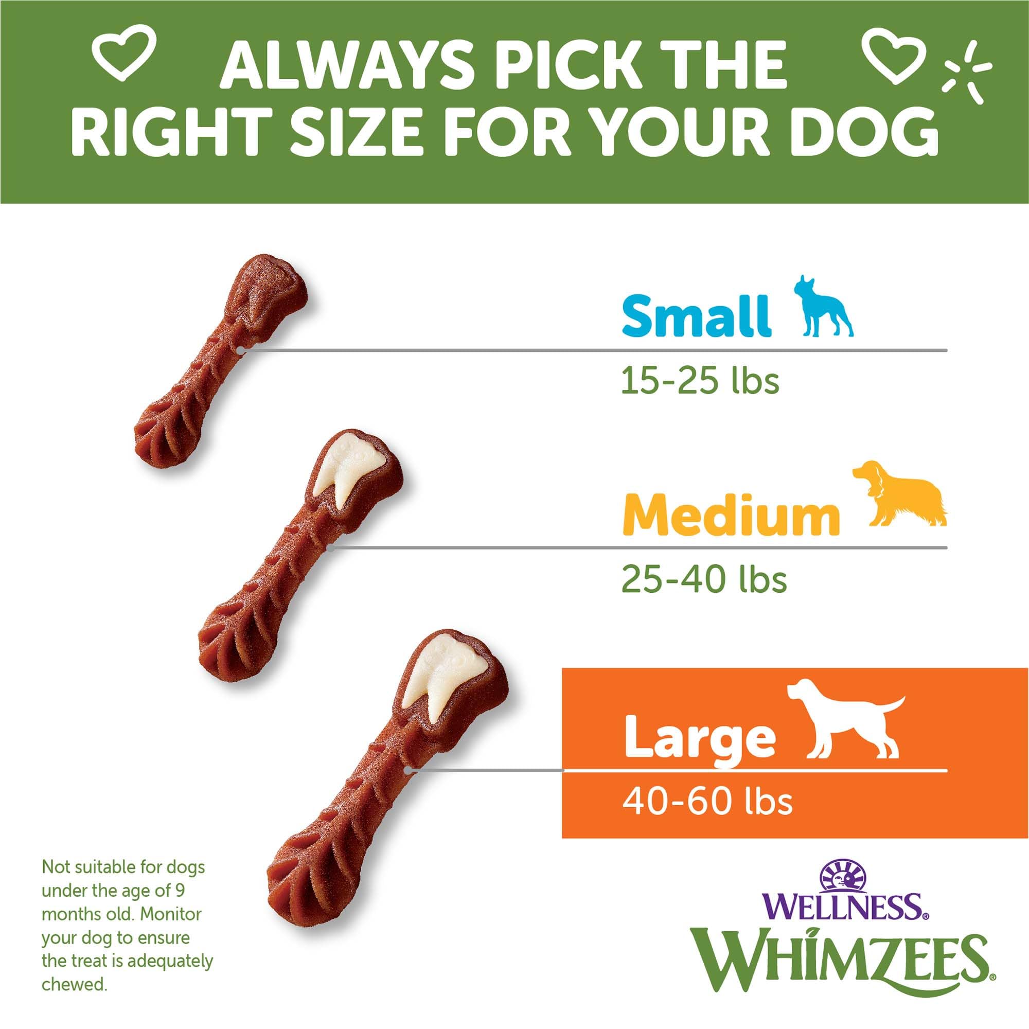 Whimzees dentales tamaño grande para perros de 18–27 kg, opción de masticación apta