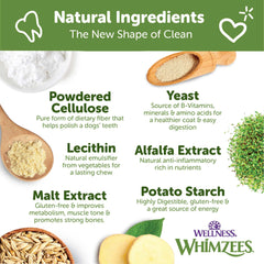 Whimzees naturales sin granos, opción vegetariana para sabor suave.