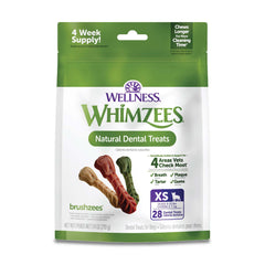 Whimzees palito dental extrapequeño para dientes pequeños y aliento fresco.