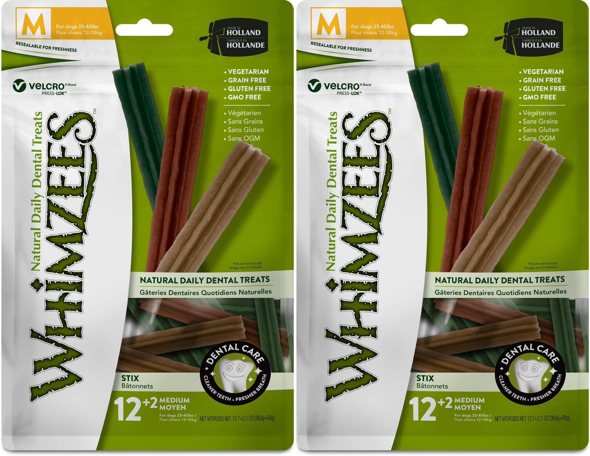 Whimzees Stix para perros medianos, cuidado dental y aliento más fresco