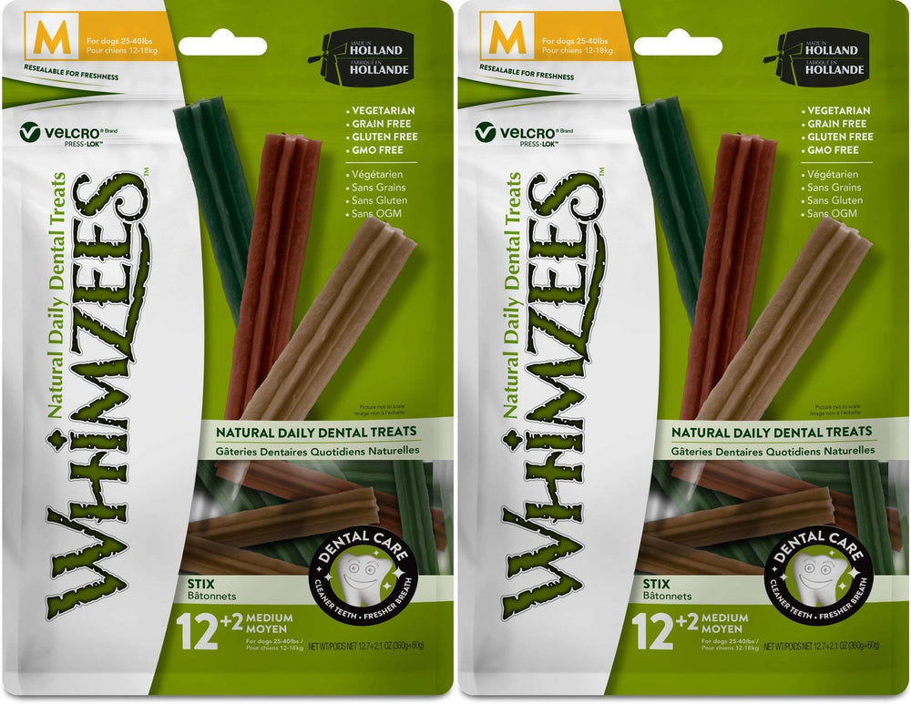 Whimzees Stix para perros medianos, cuidado dental y aliento más fresco