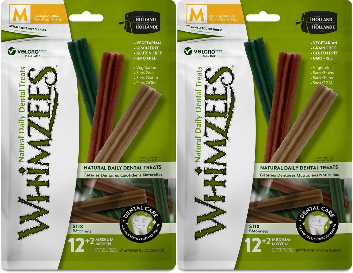 Whimzees Stix para perros medianos, cuidado dental y aliento más fresco