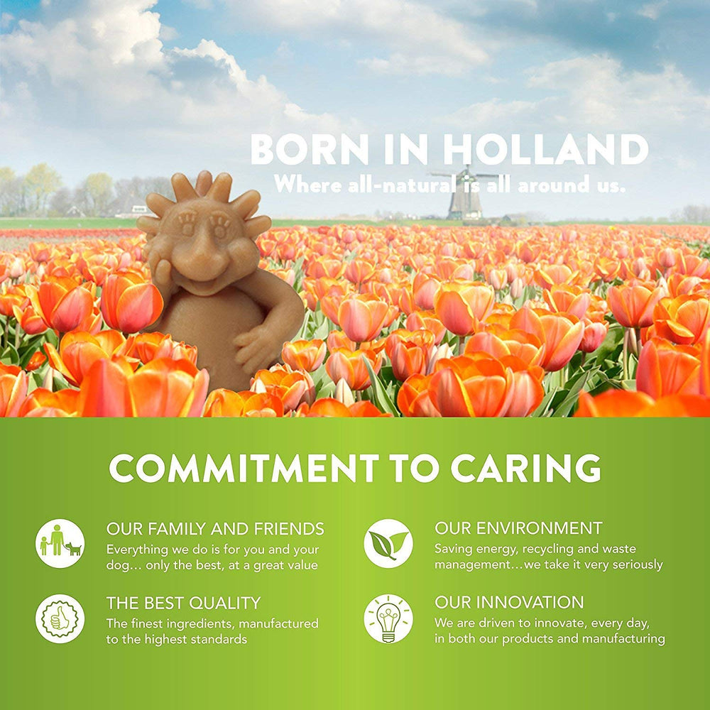 Whimzees Stix hecho en Holanda: fabricación responsable y simple