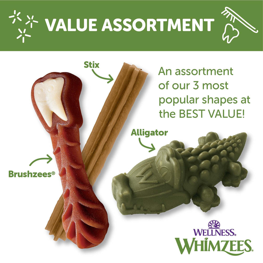 Diseño único de Whimzees para mejor agarre durante la masticación