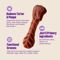Whimzees Wellness Daily Brushzees, barra-dental-pequena, ayuda a limpiar dientes de forma natural