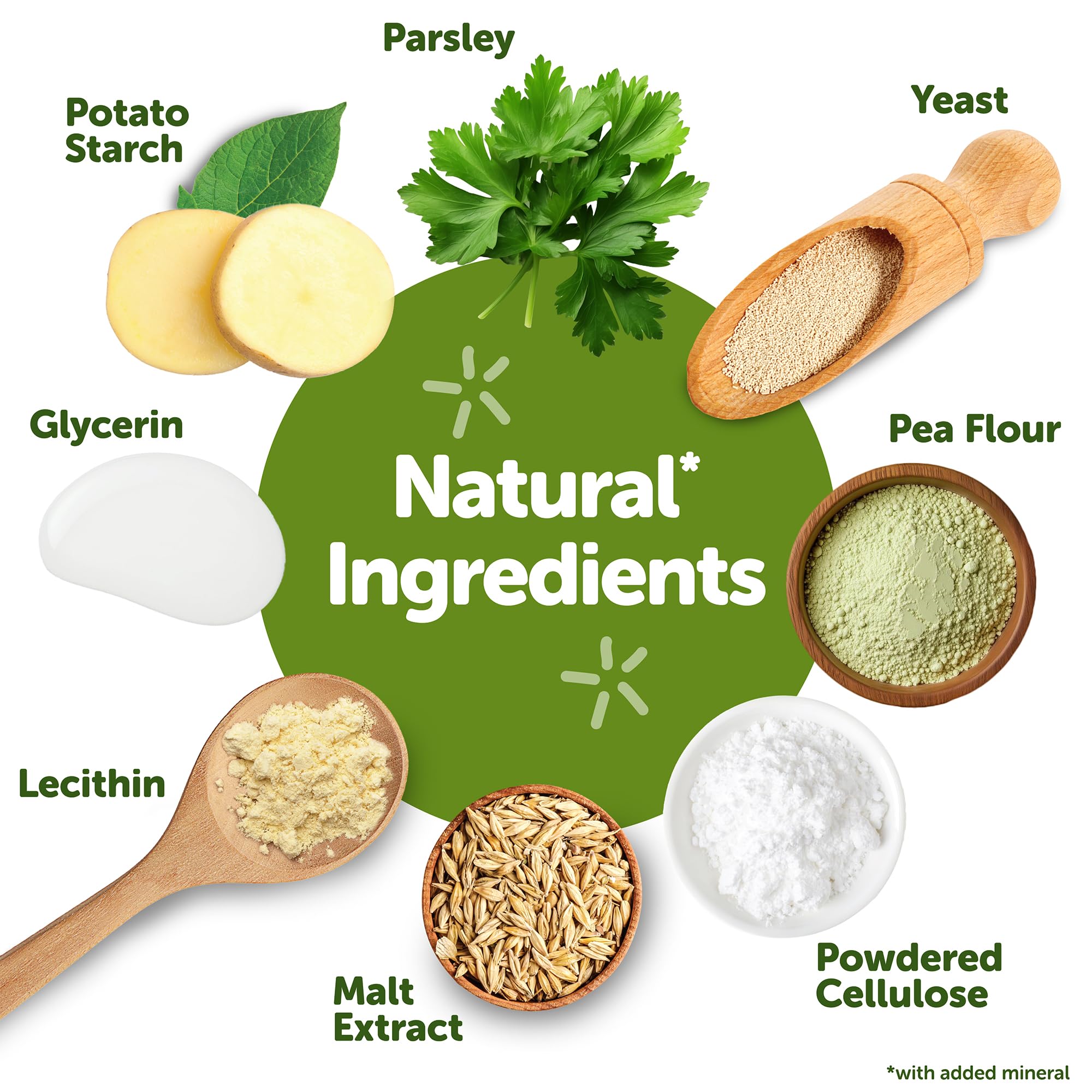Whimzees Freshzees ingredientes naturales y minerales, sin colores artificiales