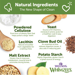 Whimzees Wellness Masticable Dental Natural para perro, aliento más fresco tras cada mordida.