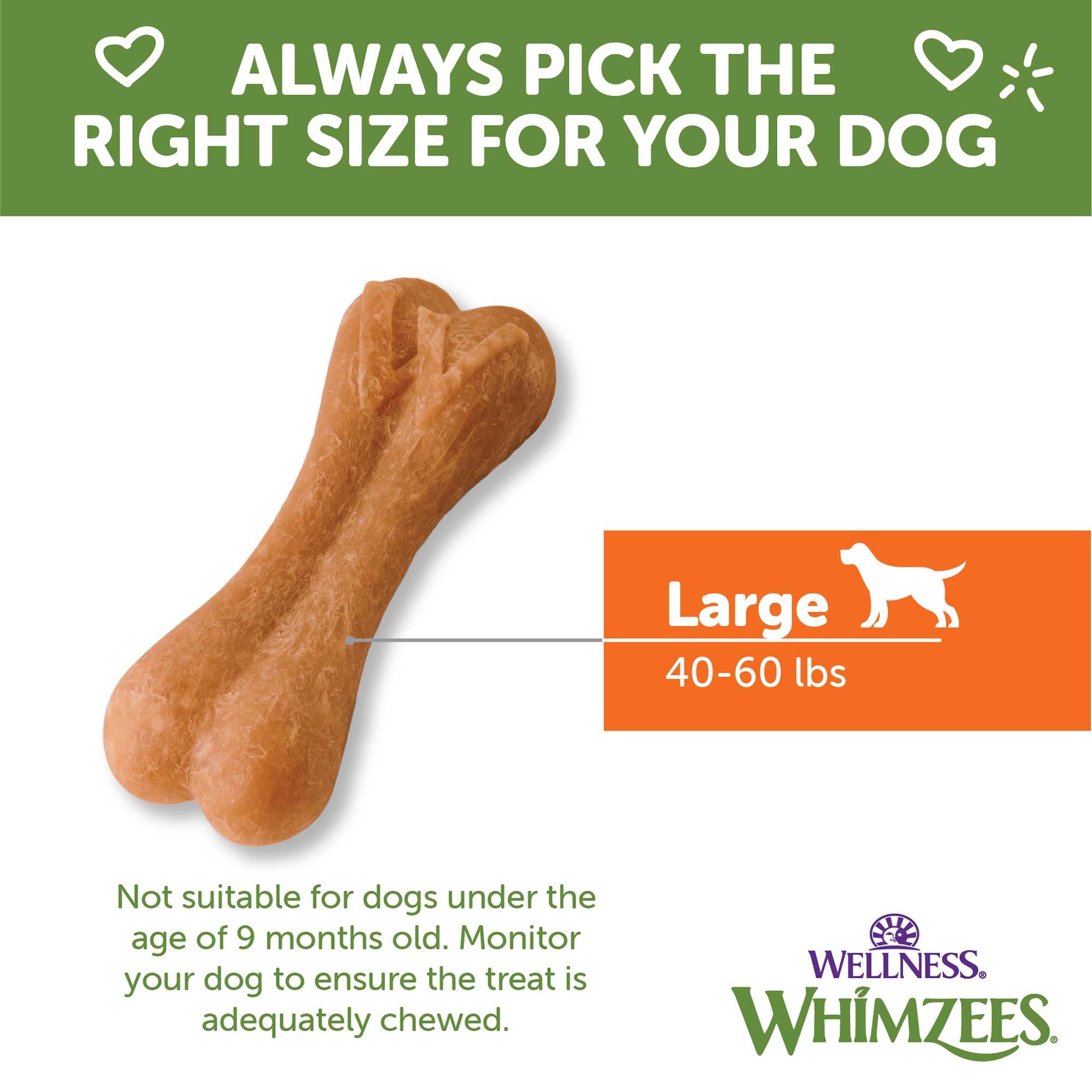 Whimzees Wellness Ricebone usa ingredientes naturales aptos para sensibilidades.