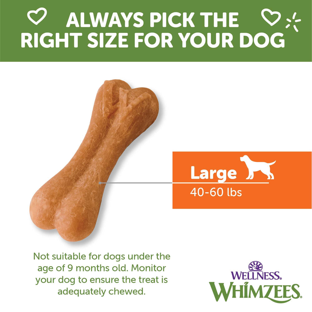 Whimzees Wellness Ricebone usa ingredientes naturales aptos para sensibilidades.
